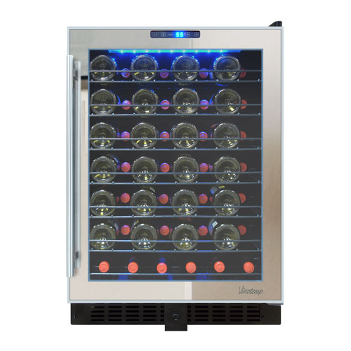 Vinotemp 54 Bottle Built-In Mirrored Wine Cooler